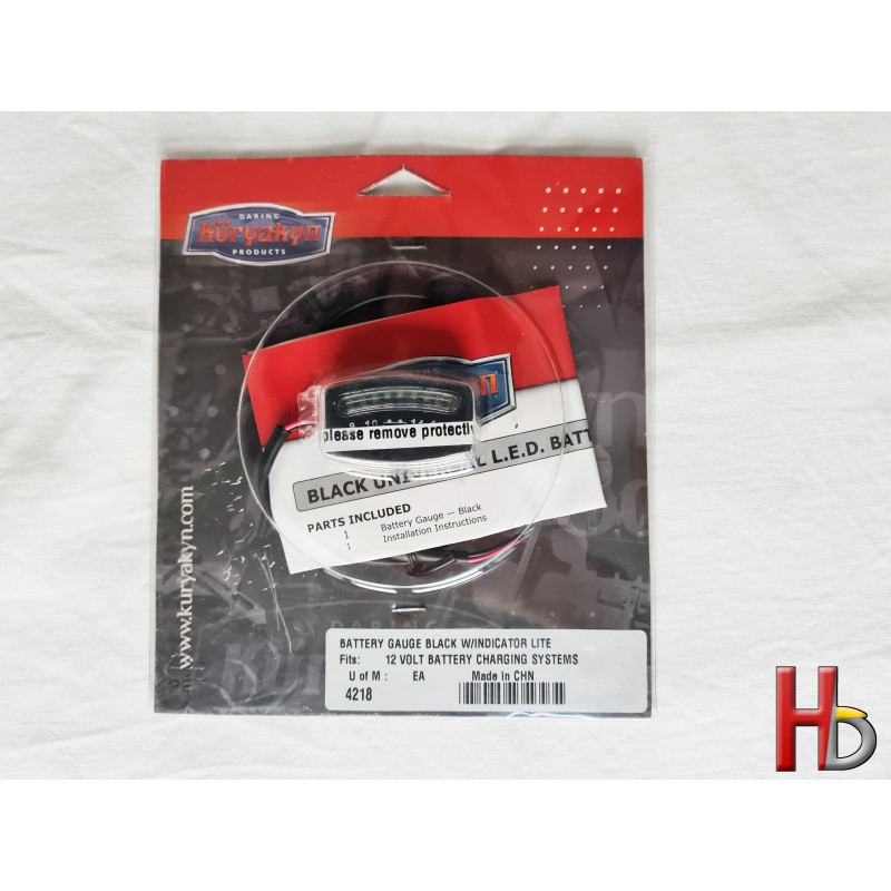 battery gauge black w/indicator lite